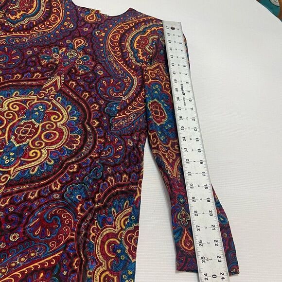 Richard Warren VTG 100% Silk Paisley Skirt Set Size 14 - Picture 9 of 15